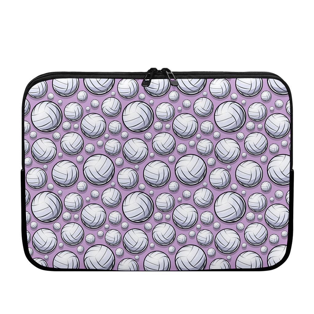 Purple And White Volleyball Print Laptop Sleeve