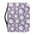 Purple And White Volleyball Print Leather Bible Cover
