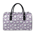 Purple And White Volleyball Print Leather Duffel Bag