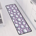 Purple And White Volleyball Print Long Kitchen Mat