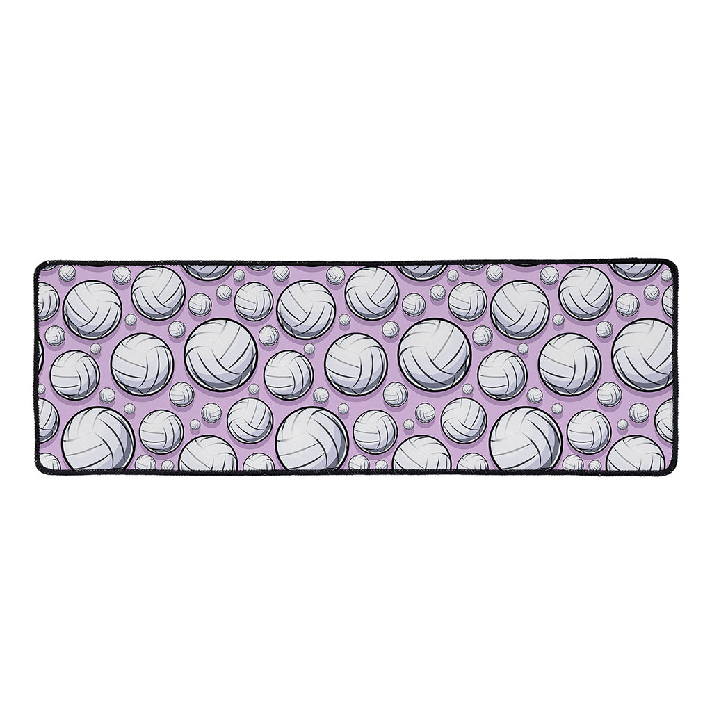 Purple And White Volleyball Print Long Kitchen Mat