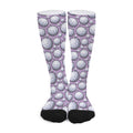 Purple And White Volleyball Print Long Socks