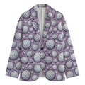 Purple And White Volleyball Print Men's Blazer