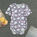 Purple And White Volleyball Print Men's Bodysuit