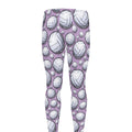 Purple And White Volleyball Print Men's Leggings