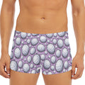 Purple And White Volleyball Print Men's Short Boxer Briefs