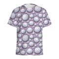 Purple And White Volleyball Print Men's Athletic T-Shirt
