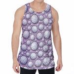 Purple And White Volleyball Print Men's Velvet Tank Top