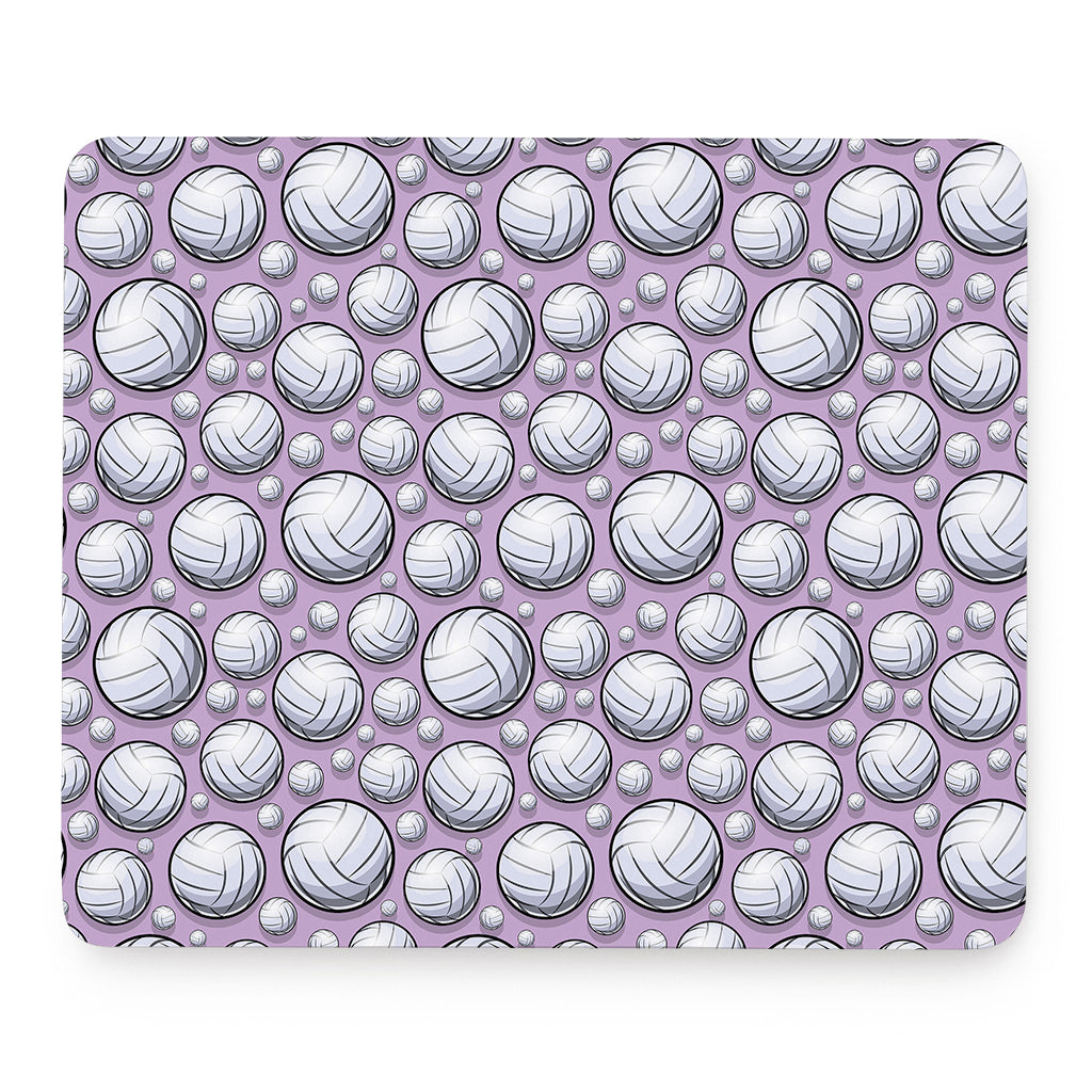 Purple And White Volleyball Print Mouse Pad