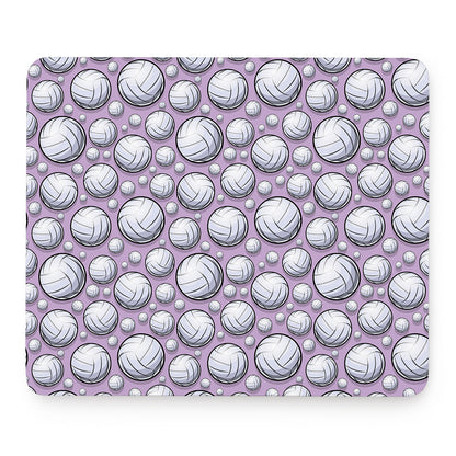 Purple And White Volleyball Print Mouse Pad