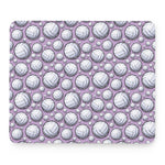 Purple And White Volleyball Print Mouse Pad