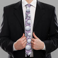 Purple And White Volleyball Print Necktie