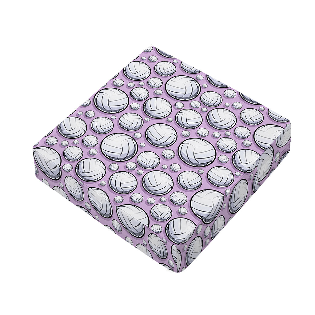 Purple And White Volleyball Print Outdoor Seat Cushion Cover