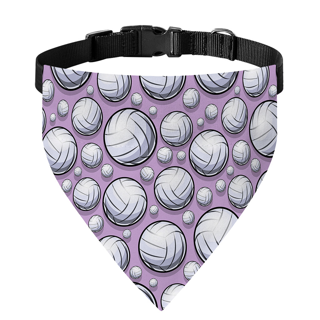 Purple And White Volleyball Print Over The Collar Dog Bandana
