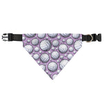Purple And White Volleyball Print Over The Collar Dog Bandana