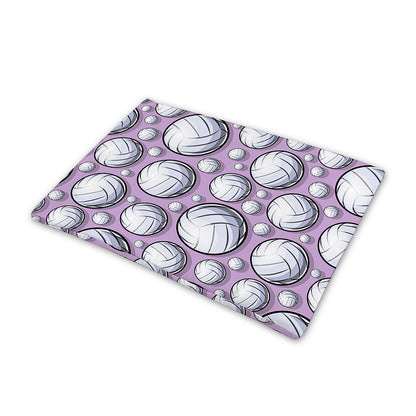 Purple And White Volleyball Print Pet Cooling Mat Cover