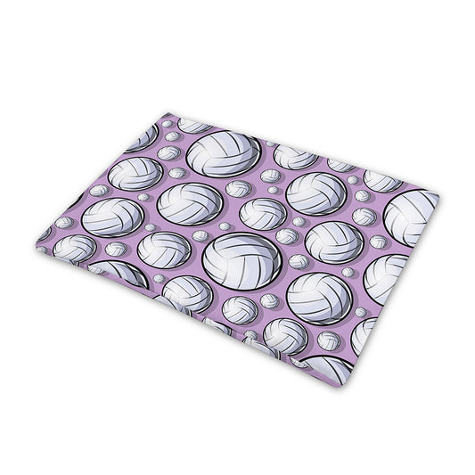 Purple And White Volleyball Print Pet Cooling Mat Cover