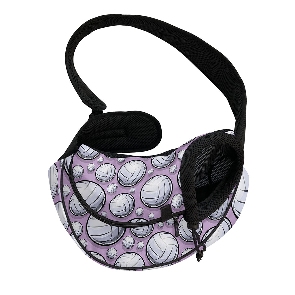 Purple And White Volleyball Print Pet Sling Carrier