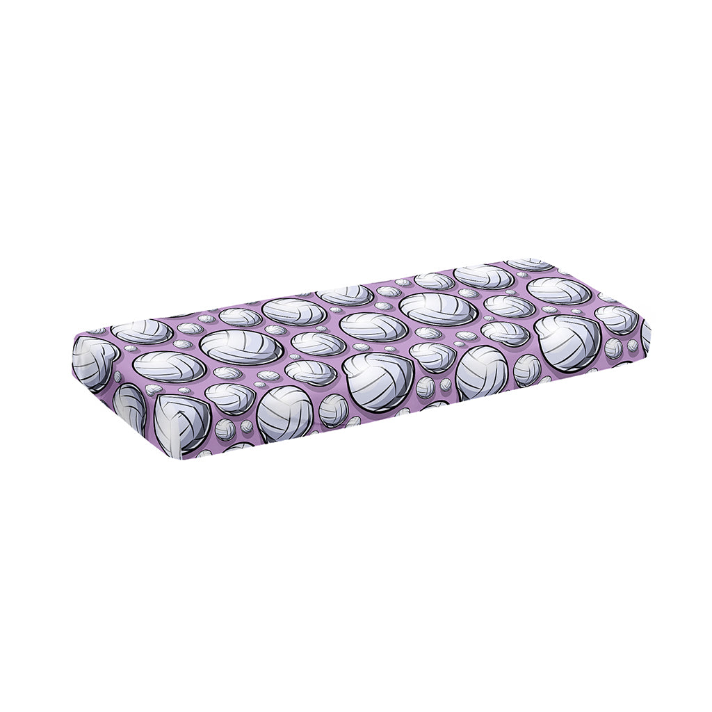 Purple And White Volleyball Print Piano Keyboard Cover