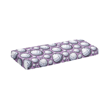 Purple And White Volleyball Print Piano Keyboard Cover