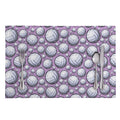Purple And White Volleyball Print Placemat