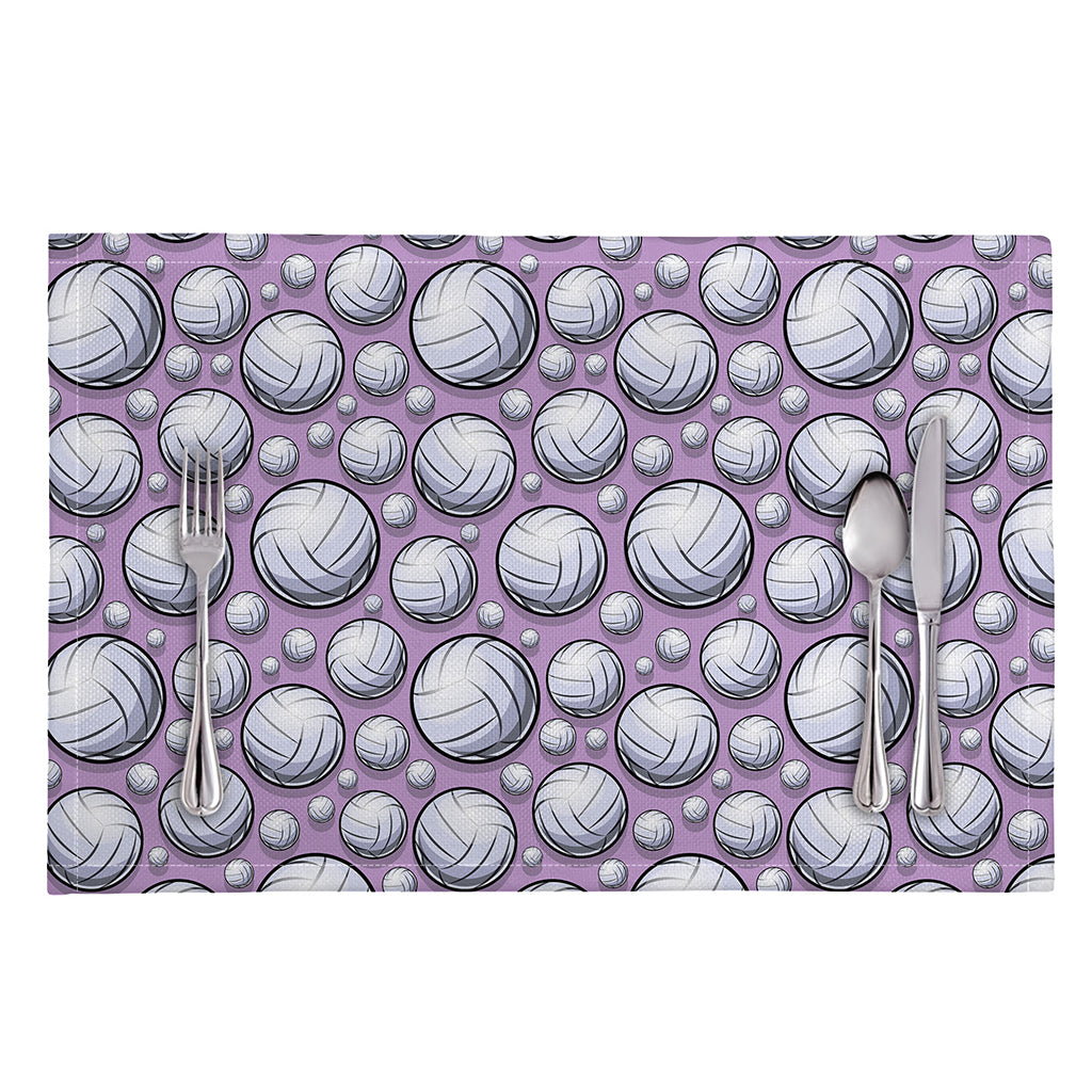 Purple And White Volleyball Print Placemat