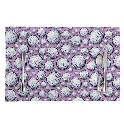 Purple And White Volleyball Print Placemat
