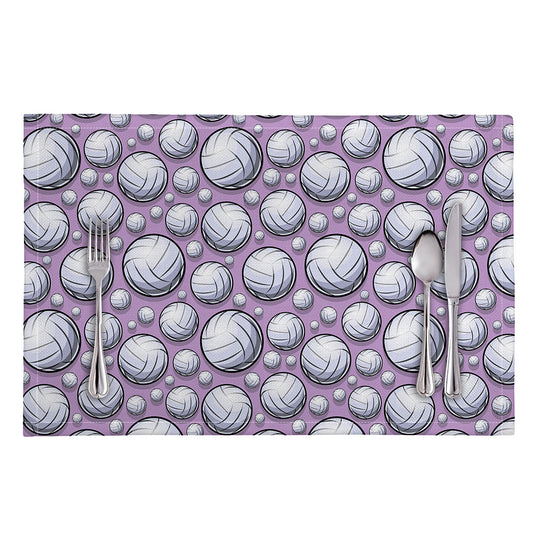 Purple And White Volleyball Print Placemat