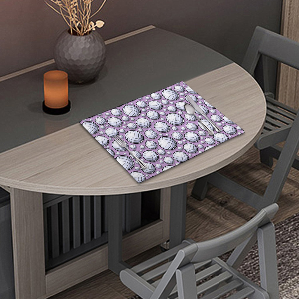 Purple And White Volleyball Print Placemat