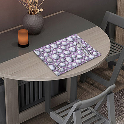 Purple And White Volleyball Print Placemat