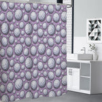 Purple And White Volleyball Print Premium Shower Curtain