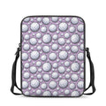 Purple And White Volleyball Print Rectangular Crossbody Bag