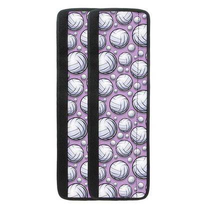 Purple And White Volleyball Print Refrigerator Handle Covers