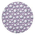 Purple And White Volleyball Print Round Blanket