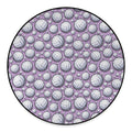 Purple And White Volleyball Print Round Floor Mat