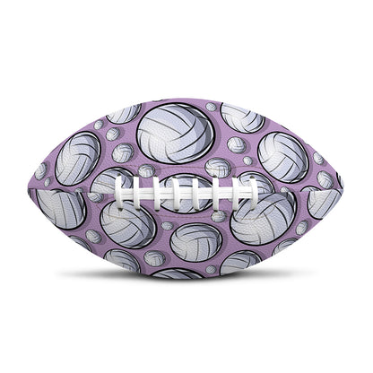 Purple And White Volleyball Print Rugby Ball