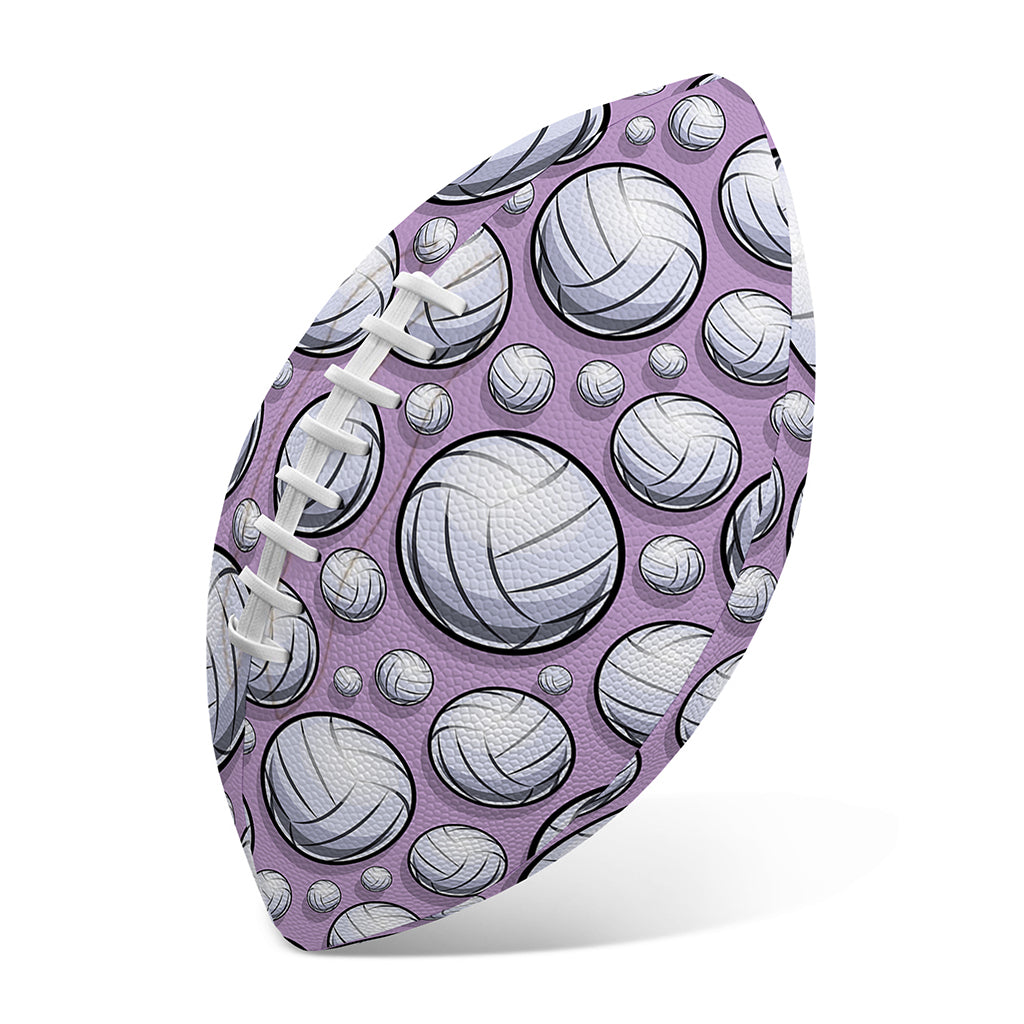 Purple And White Volleyball Print Rugby Ball