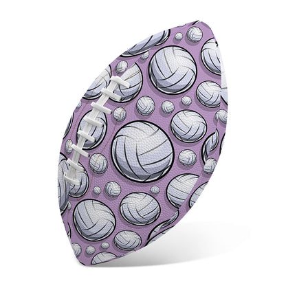 Purple And White Volleyball Print Rugby Ball