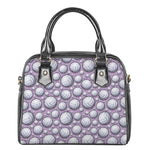 Purple And White Volleyball Print Shoulder Handbag