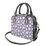 Purple And White Volleyball Print Shoulder Handbag