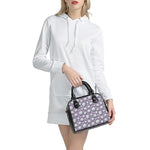 Purple And White Volleyball Print Shoulder Handbag