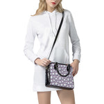 Purple And White Volleyball Print Shoulder Handbag