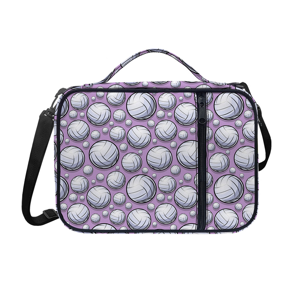 Purple And White Volleyball Print Shoulder Strap Bible Bag