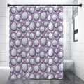 Purple And White Volleyball Print Shower Curtain