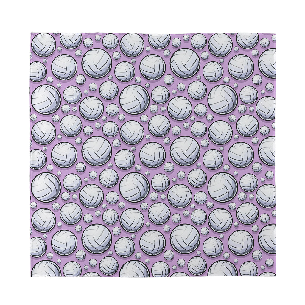 Purple And White Volleyball Print Silk Bandana