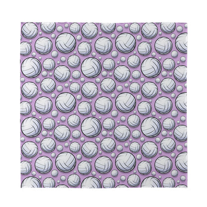 Purple And White Volleyball Print Silk Bandana