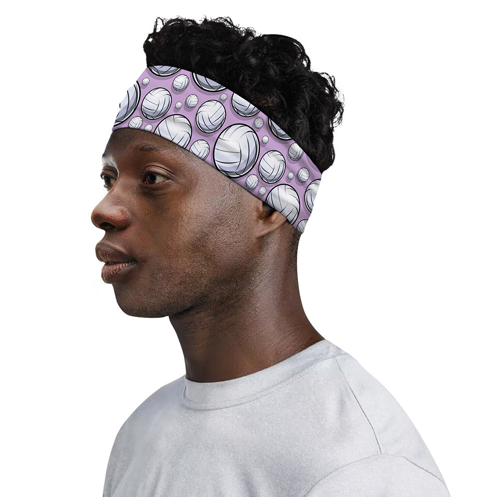 Purple And White Volleyball Print Sports Headband