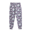 Purple And White Volleyball Print Sweatpants