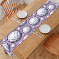 Purple And White Volleyball Print Table Runner
