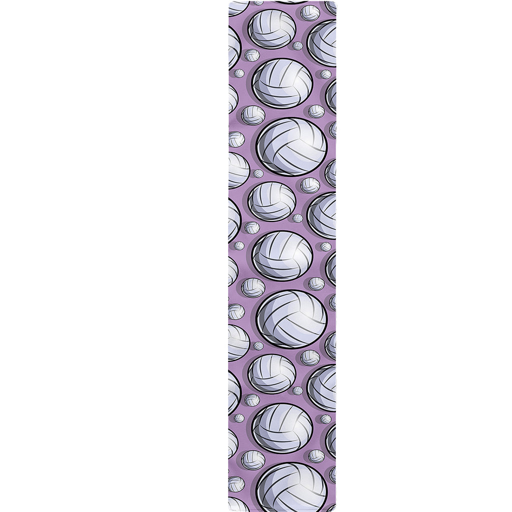 Purple And White Volleyball Print Table Runner